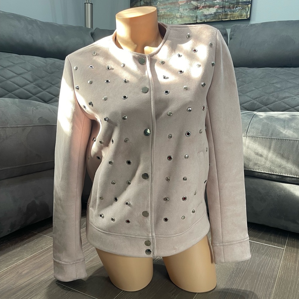 Zara faux suede studded jacket. Excellent condition. Medium